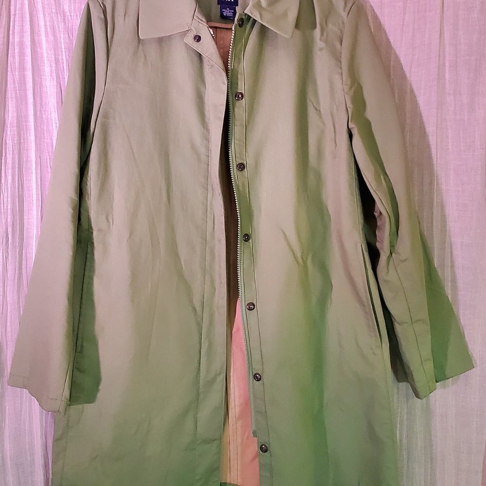 NWOT - GAP Apple Green Raincoat - Long Lightweight - Picture 6 of 10